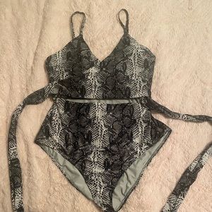 Aerie snakeskin wrap one-piece